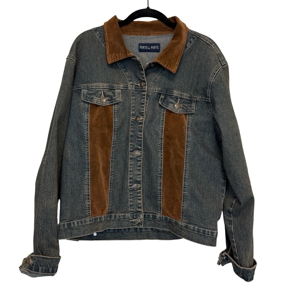 Jean Jacket with Brown Corduroy Details